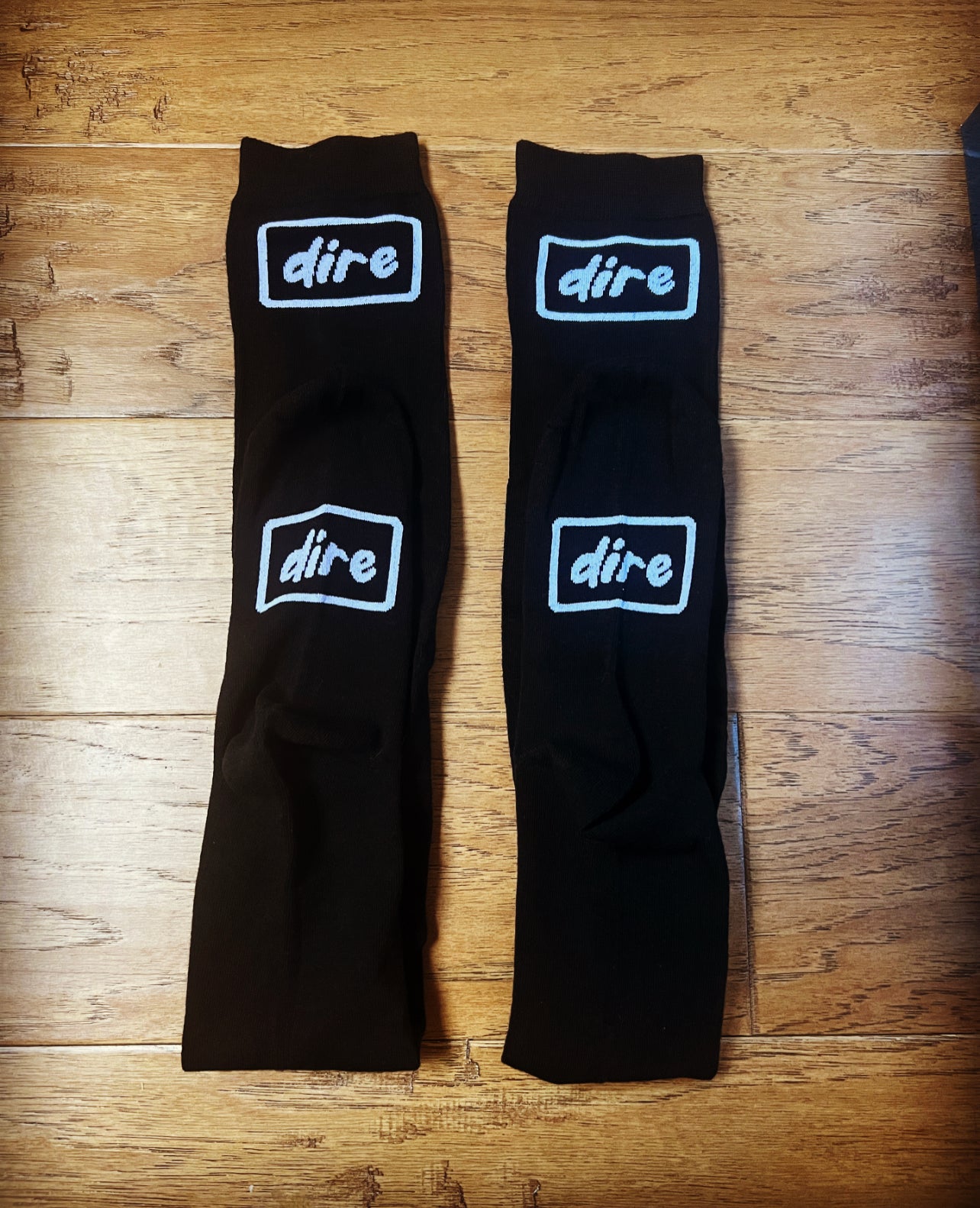 Dire Extra Long Cotton Thigh High Socks (Black)
