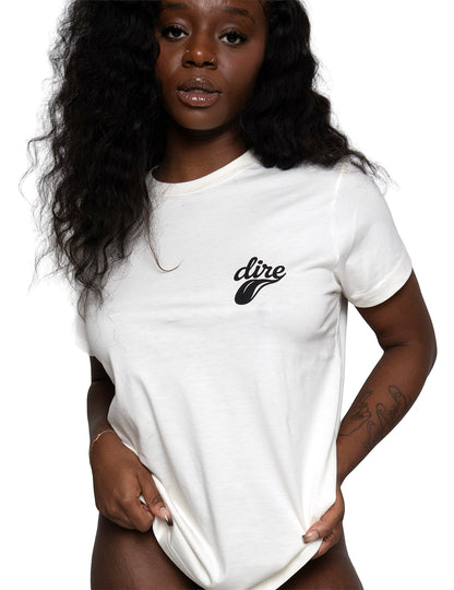 Dire Desires Tongue Tee — Natural